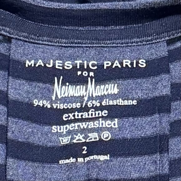 Majestic Paris for Neiman Marcus Super Soft Touch Blue Stripe Lounge Capsule S - Picture 8 of 10